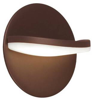 LED buiten wandlamp Letty, bruin, Ø 18 cm, metaal, IP65