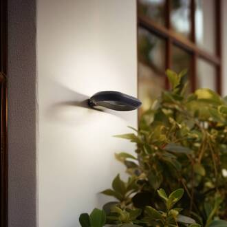 LED buiten wandlamp LOOP, zwart, IP44, metaal