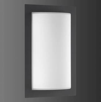 LED buiten wandlamp Luis, grafietkleurig, glas, roestvrij staal grafiet, opaal