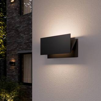 LED buiten wandlamp Meja, zwart, metaal, IP54 grafiet