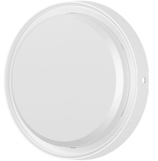 LED Buiten Wandlamp met Bewegingssensor - Brinton LED Bulkhead - 18W 2020lm - IP65 Waterdicht - 865 Helder/Koud Wit 6500K - Rond - Wit