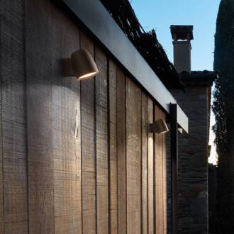 LED buiten wandlamp Moer, terracotta, aluminium/staal