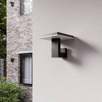 LED buiten wandlamp Olesia, vierkante vorm donkergrijs, opaalwit