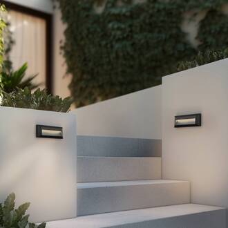 LED buiten wandlamp Peker, zwart, set van 2, PC zwart (RAL 9005)