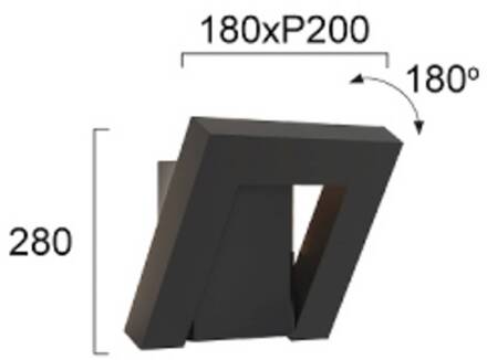 LED buiten wandlamp Siena, donkergrijs, hoogte 28 cm, metaal