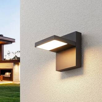 LED buiten wandlamp Silvan, antraciet, IP65, 14 cm grafietgrijs (RAL 840-M)