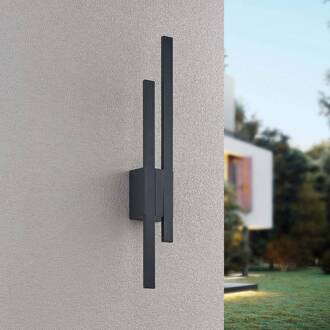 LED buiten wandlamp TAWA, antraciet, 62 cm metaal 2-lamps IP54