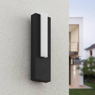 LED buiten wandlamp Virgalia, 31cm, antraciet, IP65 antraciet, opaalwit