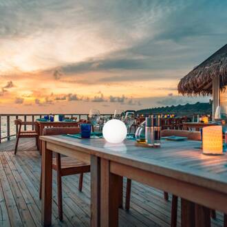 LED-buitenlamp op zonne-energie Dabus, Ø 25 cm, bol, wit, acryl