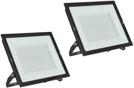 LED-buitenspot Maikel, 200 W, metaal, set van 2 zwart, wit