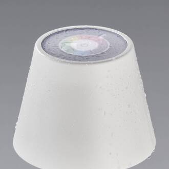 LED buitentafellamp Cosenza met accu RGBW zandwit