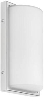 LED buitenwandlamp 040, wit mat edelstaal, opaal
