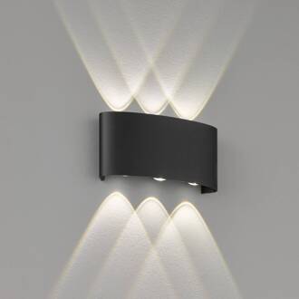 LED buitenwandlamp Berlin, 6-lamps zwart, mat