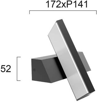 LED buitenwandlamp Casteo, draaibaar 350° donkergrijs, wit