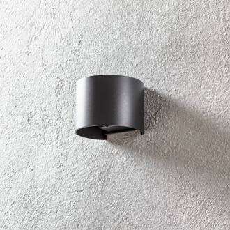 LED buitenwandlamp Davos rond, donkergrijs