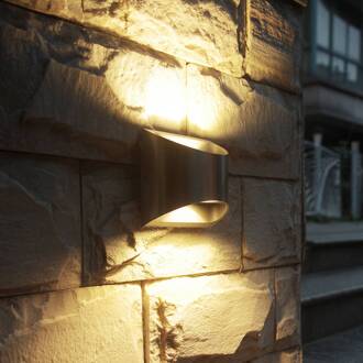 LED buitenwandlamp Dodd, halfrond, roestvrijstaal roestvrij staal