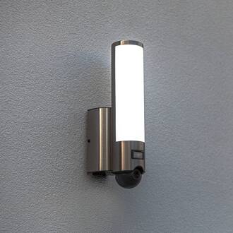 LED buitenwandlamp Elara grijs camera roestvrij staal
