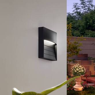 LED buitenwandlamp Elissa, zwart, kunststof, CCT