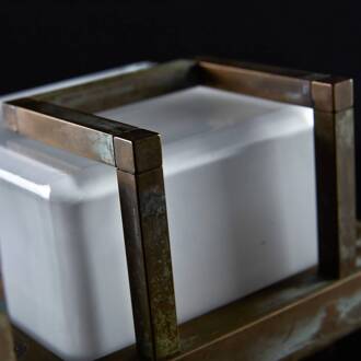 LED buitenwandlamp Ice Cubic 3407, messing antiek antiek-messing