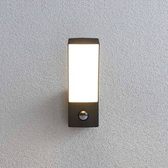 LED buitenwandlamp Ilvita, antraciet, met sensor antraciet (RAL 7016), opaalwit