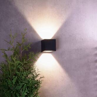 LED buitenwandlamp Jabbah, donkergrijs, Up