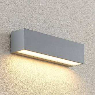 LED buitenwandlamp Lengo, 25 cm, zilver, 1-lamp, aluminium
