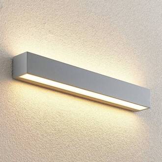 LED buitenwandlamp Lengo, 50 cm, zilver, 2-lamps, aluminium