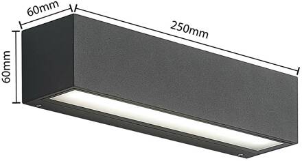 LED buitenwandlamp Lengo, CCT, 25 cm, 1-lamp, grafiet