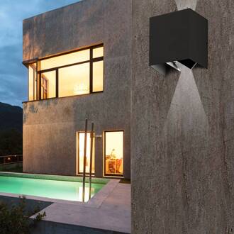 LED buitenwandlamp Olan, donkergrijs