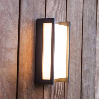 LED buitenwandlamp Qubo, RGBW smart bestuurbaar antraciet, wit