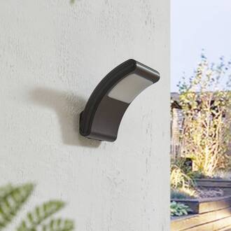 LED buitenwandlamp Radane, donkergrijs, hoekig, IP54 donkergrijs, wit