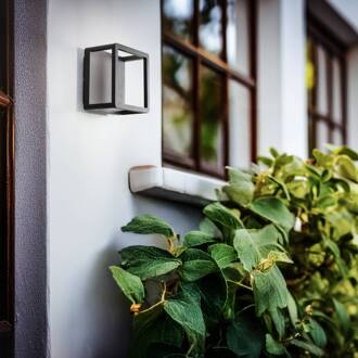 LED buitenwandlamp Thorvid, zwart, aluminium, 18 cm