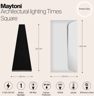 LED buitenwandlamp Times Square zwart