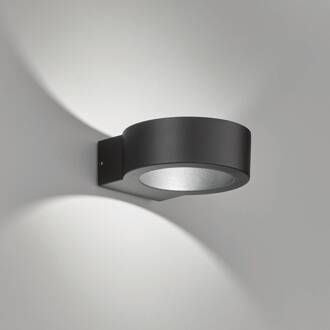 LED buitenwandlamp Torres, rond, zwart