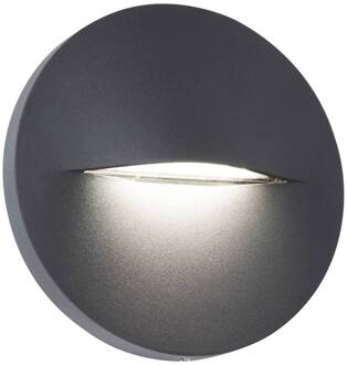 LED buitenwandlamp Vita, donkergrijs, Ø 14 cm