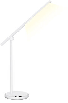 LED Bureaulamp - Aigi Libo - 8W - USB Oplaadfunctie - Aanpasbare Kleur - Dimbaar - Rechthoek - Mat Wit - Aluminium