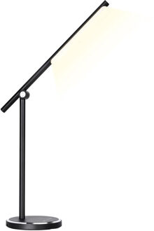 LED Bureaulamp - Aigi Libo - 8W - USB Oplaadfunctie - Aanpasbare Kleur - Dimbaar - Rechthoek - Mat Zwart - Aluminium