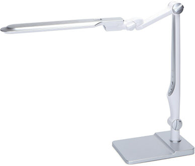 LED Bureaulamp - Aigi Marina - 9W - Aanpasbare Kleur - Dimbaar - Mat Zilver Zilverkleurig