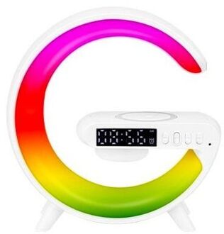 LED Bureaulamp G-Shape RGB - Bluetooth speaker, klok en draadloos opladen - 155 mm