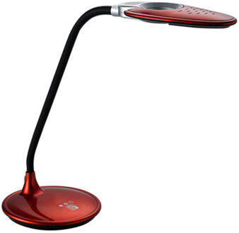 Led Bureaulamp Met Vergrootglas - Aigi Magnoty - 5w - Natuurlijk Wit 5000k - Dimbaar - Glans Rood