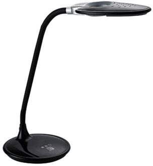 Led Bureaulamp Met Vergrootglas - Aigi Magnoty - 5w - Natuurlijk Wit 5000k - Dimbaar - Glans Zwart
