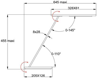 LED bureaulamp Orbit met inductie, goud wit, goud