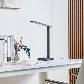 LED bureaulamp Rylas, zwart, USB, CCT