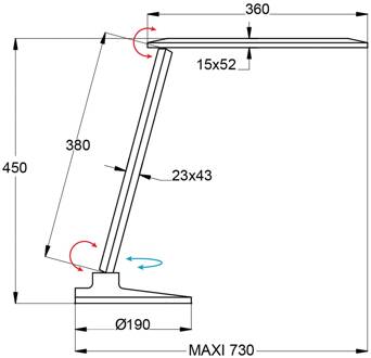 LED bureaulamp Success met klok, wit