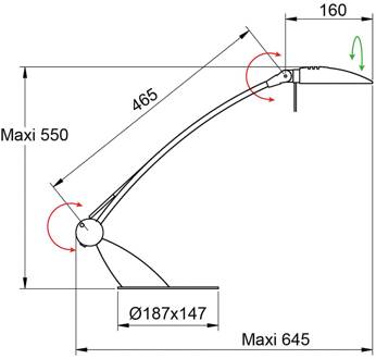 LED bureaulamp Swingo met hout, grijs grijs, hout licht