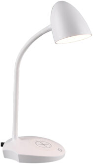 LED Bureaulamp - Tafelverlichting - Trion Lida - 4W - Warm Wit 3000K - Rond - Mat Wit - Kunststof