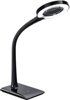 LED Bureaulamp - Tafelverlichting - Trion Lumpa - 5W - Warm Wit 3000K - Rond - Mat Zwart - Kunststof