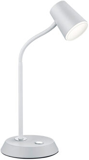LED Bureaulamp - Tafelverlichting - Trion Narca - 4W - Warm Wit 3000K - Rond - Mat Wit - Aluminium