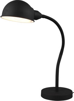 LED Bureaulamp - Tafelverlichting - Trion Pirle - E27 Fitting - Rond - Mat Zwart - Aluminium