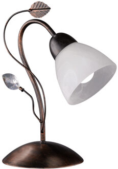LED Bureaulamp - Tafelverlichting - Trion Trada - E14 Fitting - Rond - Antiek Roestkleur - Aluminium Bruin